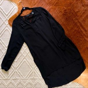 Hi-Lo Black Sheer Blouse